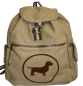 Preview: Rucksack mit Dackelmotiv beige