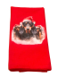 Preview: Geschirrtuch Baumwolle mit weihnachtlichen Dackeln rot