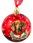 Preview: Weihnachtskugel rot mit Kurzhaardackelmotiv