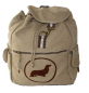 Preview: Rucksack mit Dackelmotiv beige