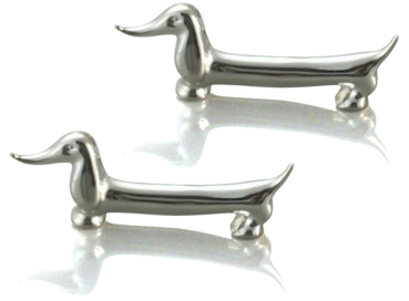 Messerbank Dackel versilbert 2er Set