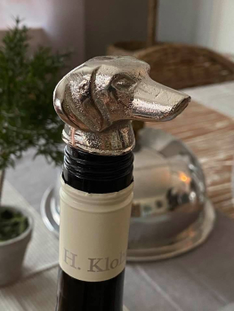 Flaschenverschluss Silberdackelkopf