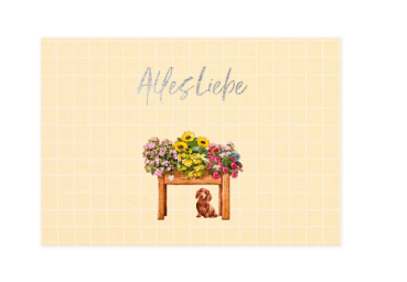 Klappkarte "Alles Liebe" Hochbeet
