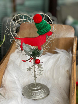 Herzständer mit Weihnachtsdackel