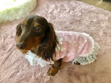 Rosa Kleid mit Herzen
