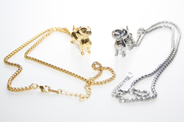 Kette mit Dackelanhänger 3 D Silber od. Gold