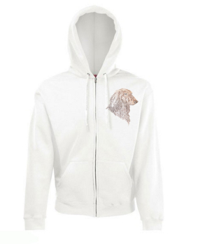 Sweat Shirt Jacke mit edelem Strassmotiv Langhaardackel