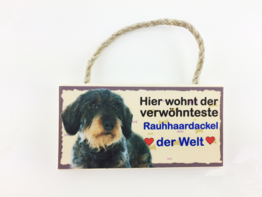 Holzmagnetschild  Rauhhaardackel