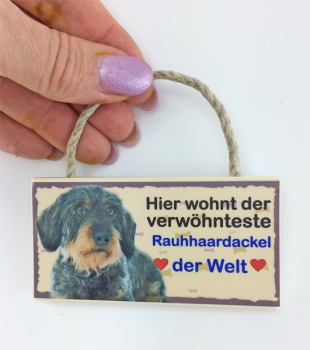 Holzmagnetschild  Rauhhaardackel