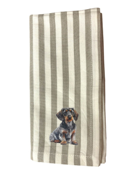 Gestreifte Stoffserviette mit Rauhi