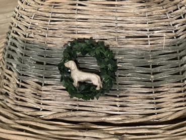 Rattanglosche mit Unterteller