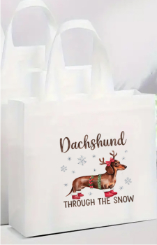 Vliestasche weiß "Dachshund"
