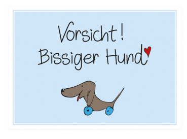 Postkarte "Bissiger Hund"
