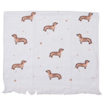 Gästehandtuch Dackel beige allover