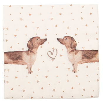 Servietten Dackel beige
