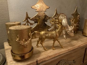 Kerzenhirschgeweih 2erSet gold od. silber
