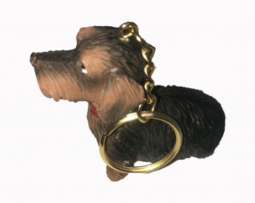 Schlüsselanhänger Rauhhaardackel mit Halsband