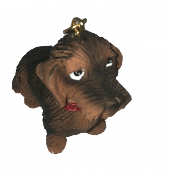 Schlüsselanhänger Rauhhaardackel mit Halsband