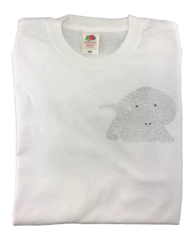 T-Shirt mit liegendem Strassdackel