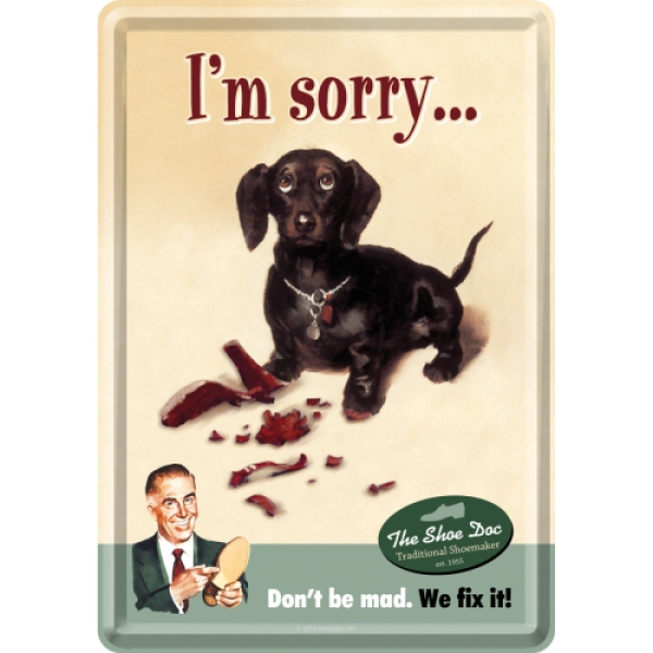 Blechpostkarte "I am sorry..."