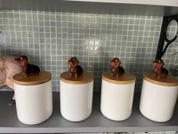 Keramikdose mit Bambusdeckel