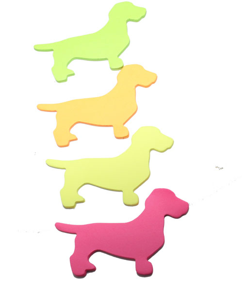 Dackel Post-it 4 Farben