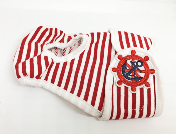 Maritime Monatshöschen für Dackelinen rot