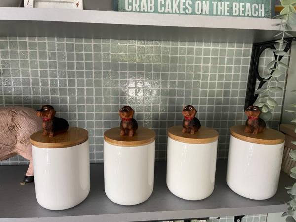 Keramikdose mit Bambusdeckel