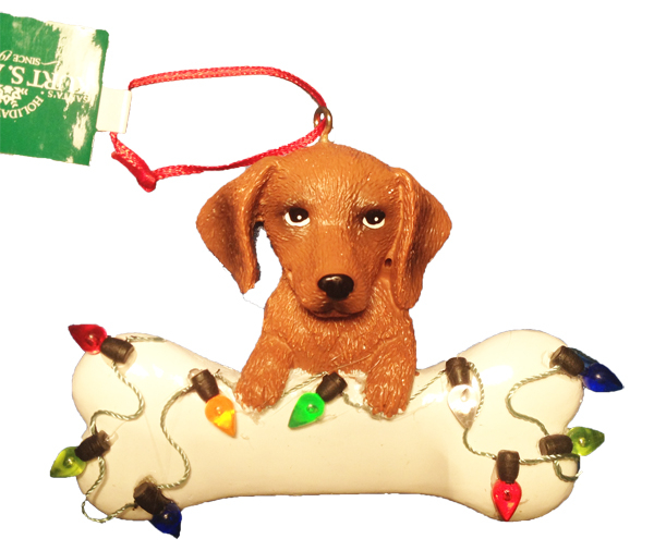 Baumanhänger Dackelwelpe mit Lichterkette