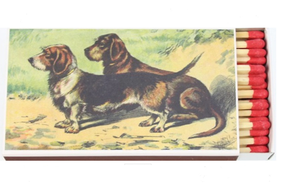 Streichhölzerbox  mit Dackelmotiv