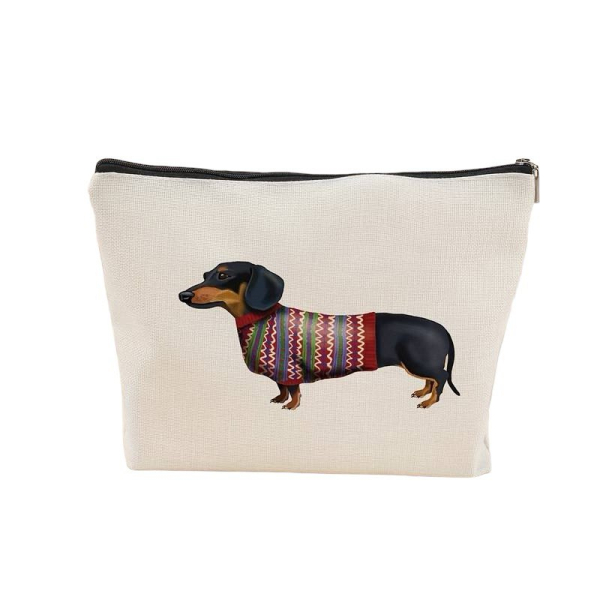 Kosmetiktasche "Dackel im Pullover"
