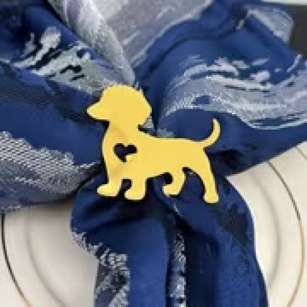 Serviettenringe mit Dackel Gold