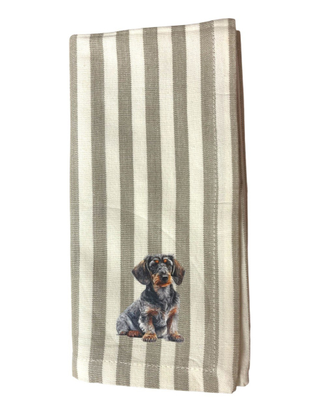 Gestreifte Stoffserviette mit Rauhi