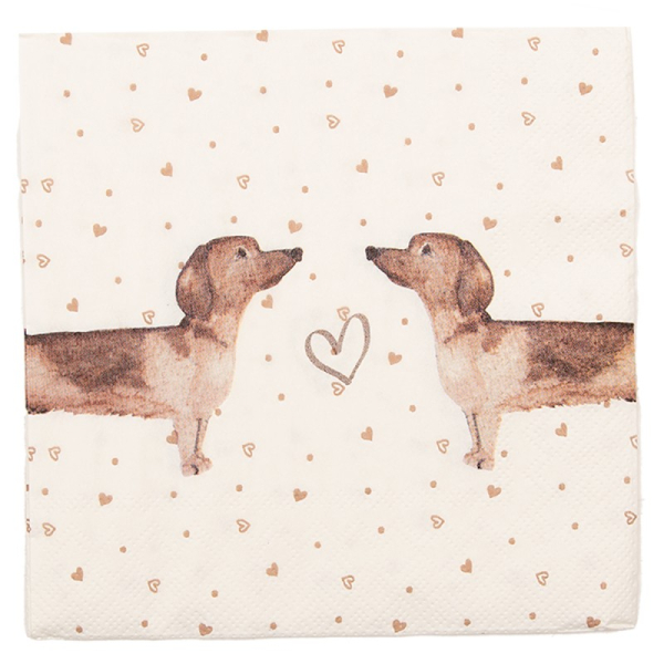 Servietten Dackel beige