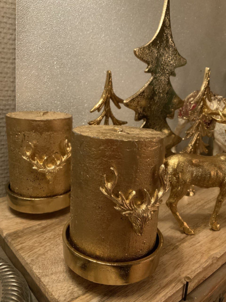 Kerzenhirschgeweih 2erSet gold od. silber