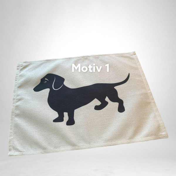 Tischset in Leinen mit Dackel