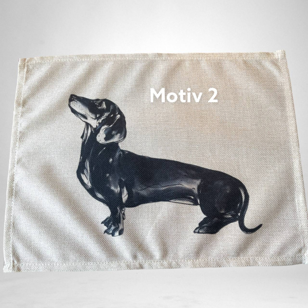 Tischset in Leinen mit Dackel